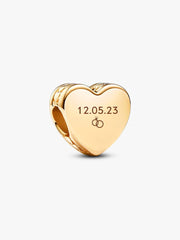 Engravable Heart Charm 14k gold plating