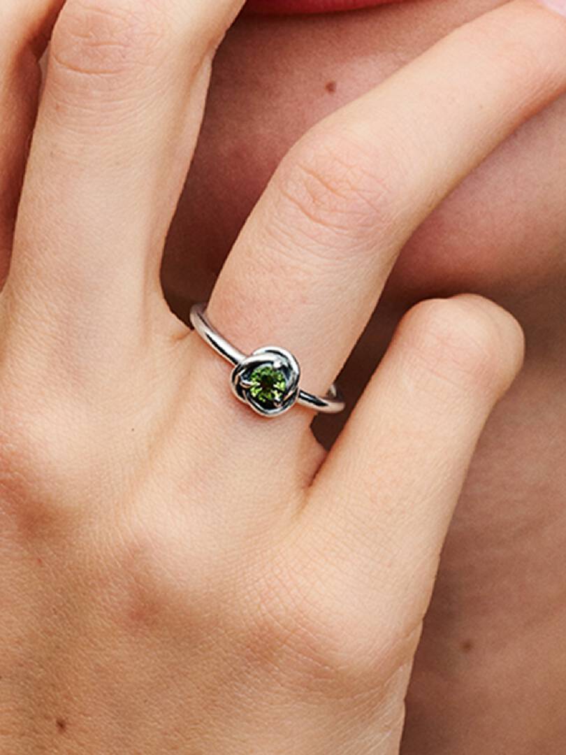 August Birthstone Eternity Circle Ring Sterling silver