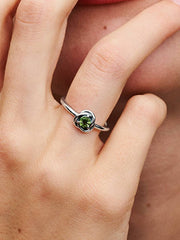 August Birthstone Eternity Circle Ring Sterling silver