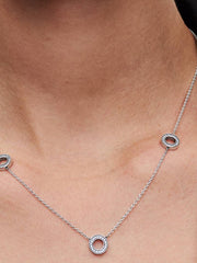 FINAL SALE - Pavé Circles Chain Necklace Sterling silver