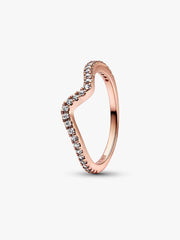 Sparkling Wave Ring 14k rose gold plating