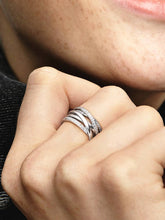 Sparkling & Polished Lines Ring Sterling silver