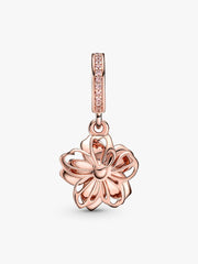 Cherry Blossom Dangle Charm 14k rose gold plating
