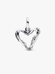 Wire Heart Medallion Charm Sterling silver