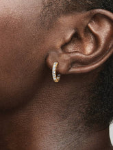 Sparkling Row Eternity Hoop Earrings 14k gold plating