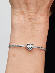 FINAL SALE - Openwork Mom & Heart Charm Sterling silver
