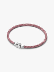 Shimmering Pink Cord Bracelet Sterling silver