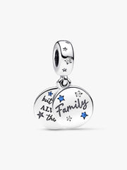 FINAL SALE - Family Love Double Dangle Charm Sterling silver