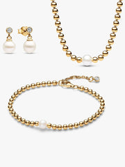 Treated Freshwater Cultured Pearl & Beads Jewelry Set 3 Quantity