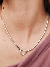 Heart Closure Snake Chain Necklace Sterling silver