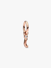 FINAL SALE - Letter I Script Alphabet Dangle Charm 14k rose gold plating