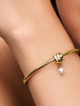 FINAL SALE - Treated Freshwater Cultured Pearl Ribbon Charm 14k gold plating