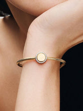 Engravable Sparkling Button Charm 14k gold plating