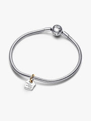 FINAL SALE - Two-tone Grandma's House Dangle Charm Sterling silver, 14k gold plating