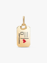 USA Postcard Dangle Charm 14k gold plating