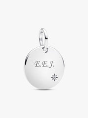 Engravable Lab-Grown Diamond Tag Pendant 0.012 ct TW, Sterling silver