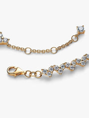 Triple Stone Heart Bracelet 14k gold plating