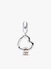 Heart Full of Hearts Dangle Charm Sterling silver, 14k rose gold plating