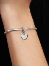 Engravable Heart Tag Dangle Charm Sterling silver