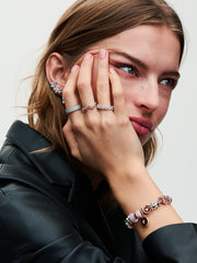 Matte Pink Murano Glass Charm 14k rose gold plating