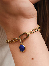 Blue Engravable Mini Medallion Charm 14k gold plating