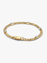 Heart Cuban Chain Bracelet 14k gold plating
