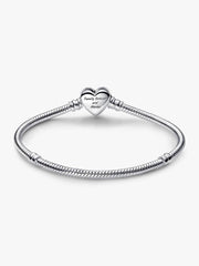 Pandora Moments Sparkling Infinity Heart Clasp Snake Chain Bracelet Sterling silver