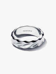 Rippled Wide Band Ring Sterling silver