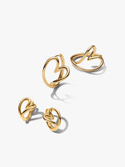 Organically Shaped Hearts Earring Stack 2 Quantity
