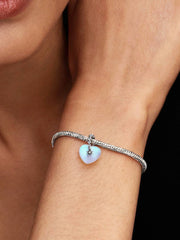Shooting Star & Heart Dangle Charm Sterling silver
