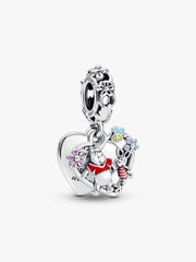 Disney Winnie the Pooh & Piglet Double Dangle Charm Sterling silver