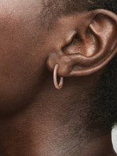 FINAL SALE - Sparkle and Hearts Hoop Earrings 14k rose gold plating