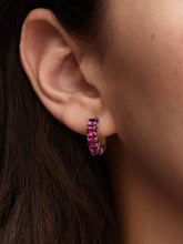 Pink Hoop Earrings Sterling silver