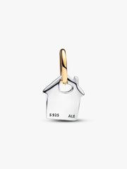 FINAL SALE - Two-tone Grandma's House Dangle Charm Sterling silver, 14k gold plating