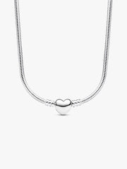 Pandora Moments Heart Clasp Snake Chain Necklace Sterling silver