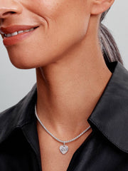 Engravable Love Heart Dangle Charm Sterling silver