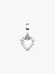 Sparkling Heart Double Dangle Charm Sterling silver