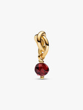 Faceted Red Eternity Circle Dangle Charm 14k gold plating