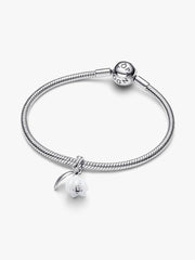 Snowdrop Flower Dangle Charm Sterling silver