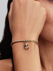 Labrador Puppy Dog Dangle Charm 14k gold plating