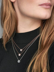 Sparkling Heart Collier Necklace 14k rose gold plating