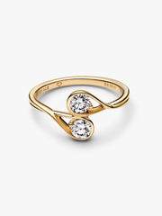 FINAL SALE - Pandora Infinite 14k Gold Double Lab-grown Diamond Ring 0.50 ct TW, 14k gold