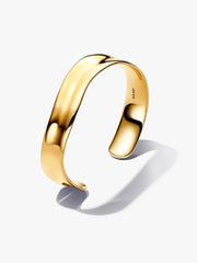 Organically Shaped Broad Open Bangle 14k gold plating