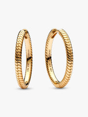 Pandora Moments Charm Hoop Earrings 14k gold plating