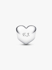 Engravable Red Stone Heart Charm Sterling silver