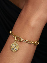 Crossing Arrows Medallion Charm Sterling silver, 14k gold plating