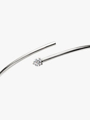 FINAL SALE - Pandora Nova 14k White Gold Lab-grown Diamond Open Bangle 0.25 ct TW, 14k white gold