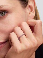 Sparkling Pink Band Ring Sterling silver