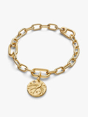Swallow Medallion Charm 14k gold plating