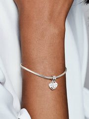 Double Heart Split Dangle Charm Sterling silver